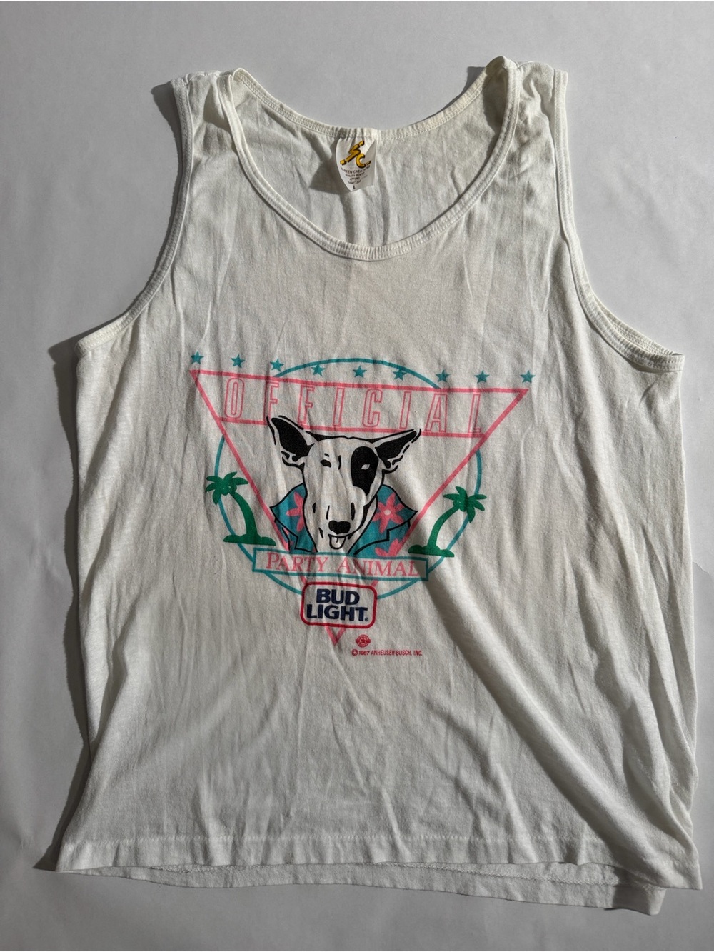 Vintage Bud Light Spuds Mackenzie Tank Large